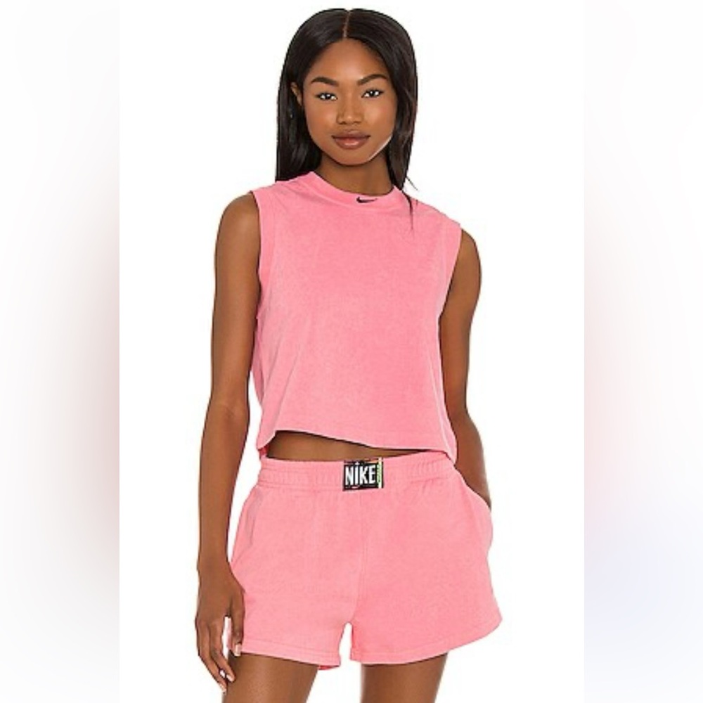 Nike NSW wash tank top and short set pink